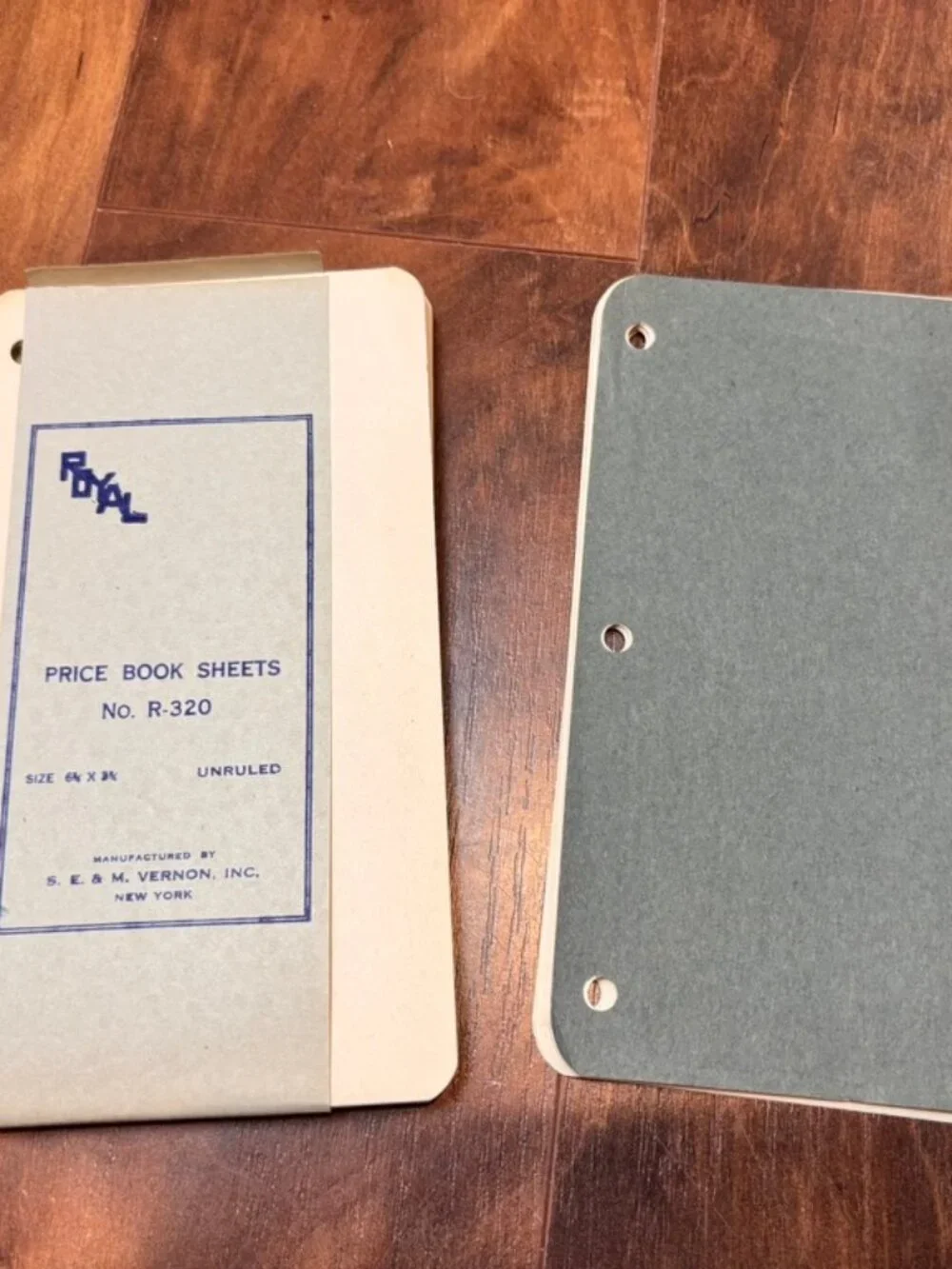 Lot of 2 Vintage Royal branded price book filler sheets